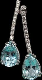 ORECCHINI ORO ACQUAMARINA 8 CARATI DIAMANTI