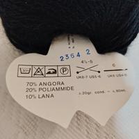 Tre gomitoli di angora nero