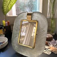 Portafoto 1940 firma BAROVIEReTOSO Murano Torchon