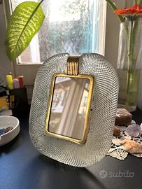 Portafoto 1940 firma BAROVIEReTOSO Murano Torchon