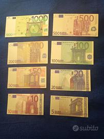 "EURO" SERIE 8 Pz LAMINA D'ORO COLORATI