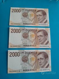   BANCONOTA MARCONI 2000 LIRE Numeri Progressivi 