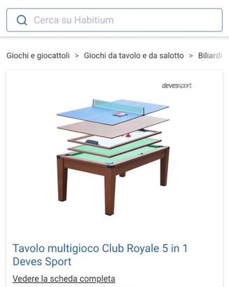 Tavolo da pranzo multi game