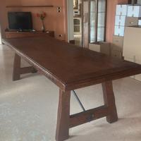 Tavolo rustico artigianale in castagno massello