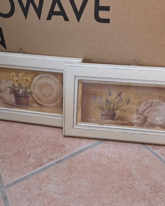 set 2 quadretti cornice shabby