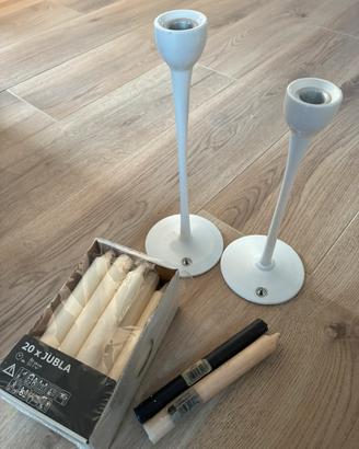 2 porta blomster candele Ikea + 20 candele
