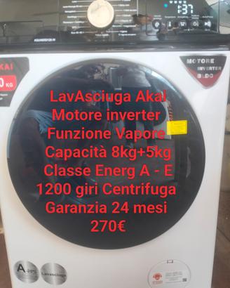 LavAsciuga AKai 8kg+5kg Motore inverter 
