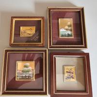 Quadretti d'Arte Miniatura con Finitura in Oro 22k