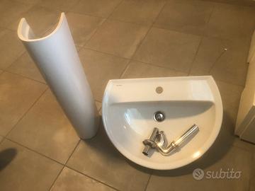 Lavabo con colonna completo di sifone nuovo