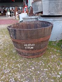 Vaso mezza botte in legno cm 65x45