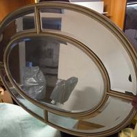 Specchio Ovale Vintage con Cornice Dorata
