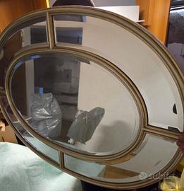 Specchio Ovale Vintage con Cornice Dorata