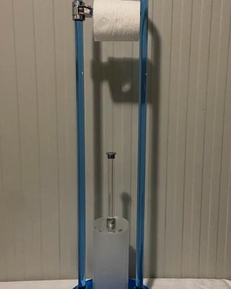 Porta carta igienica da terra in Plexiglass Blu