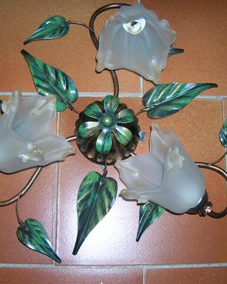 lampadario ferro battuto