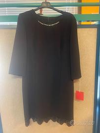 Abito donna elegante nero con strass cerimonia
