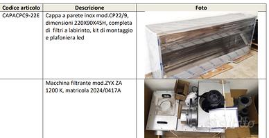 Cappa a parete + macchina filtrante