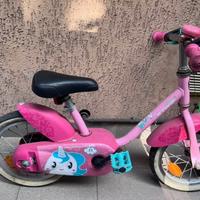 Bicicletta bimba 14” rosa con unicorno