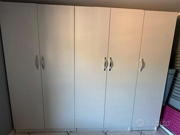 Armadio moderno bianco 5 ante