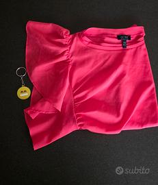 Maglia blusa donna Armani Jeans Rosa fucsia volant