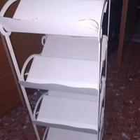 scaffale espositore etagere ferro bianco shabby