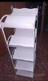 scaffale espositore etagere ferro bianco shabby