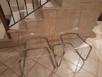 Sedie in plexiglass e acciaio Ikea