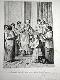 1833 Papa Gregorio XVI benedice la Rosa d'Oro48x35