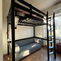 Struttura letto Ikea 152x213 in legno nero