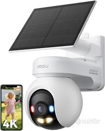4K 360 Telecamera WiFi Esterno con Pannello solare