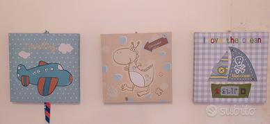 trittico per cameretta bimbi