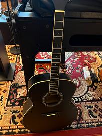 Chitarra acustica jumbo nera 6 corde