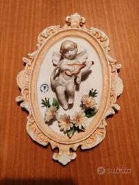 Quadro con putto porcellana capodimonte
