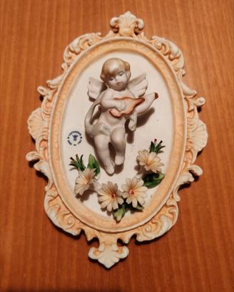 Quadro con putto porcellana capodimonte