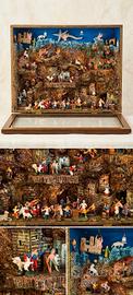 Quadro presepe artigianale tridimensionale 