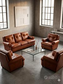 Set FRAU anni '80 - Divano 3 posti + 2  poltrone 