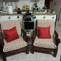 poltroncine legno massello 