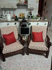 poltroncine legno massello 