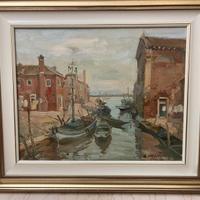 Quadro burano rinaldo caressa olio tela 50x40