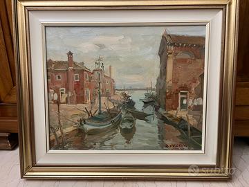 Quadro burano rinaldo caressa olio tela 50x40