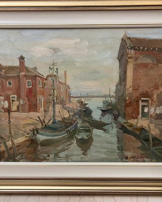 Quadro burano rinaldo caressa olio tela 50x40