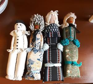 Bambole di pezza con capelli di lana