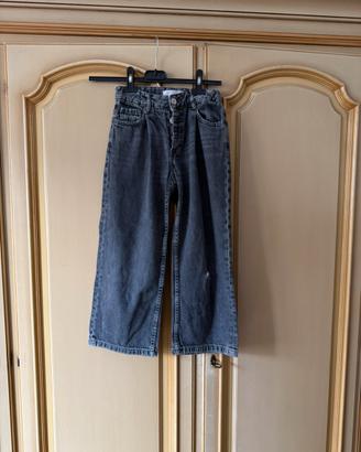 Jeans Zara Kids Grigio Scuro Gamba Larga