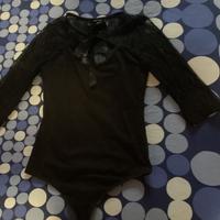 Body nero in pizzo tg xs
