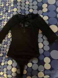 Body nero in pizzo tg xs