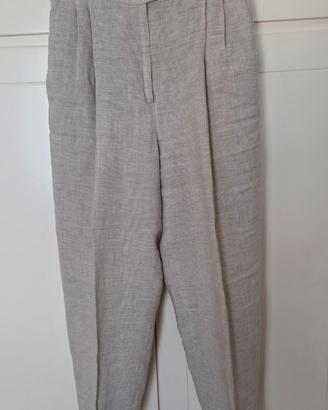Pantalone donna colore beige in lino