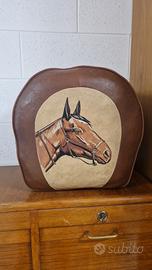 Pouf in pelle vintage