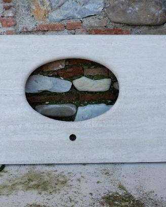 Top in travertino per lavabo