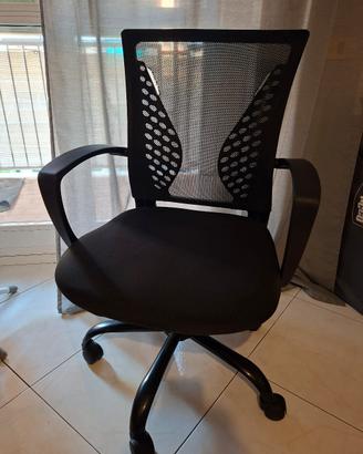 Sedia da ufficio/scrivania nera con ruote