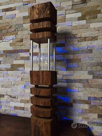 Lampada in legno artigianale