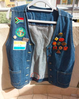 Gilet da motociclista in denim vintage